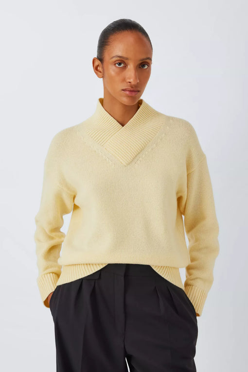 High V-Neck Wool Blend Jumper