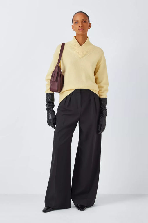 High V-Neck Wool Blend Jumper