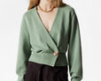Waisted Knitted Wrap Cardigan