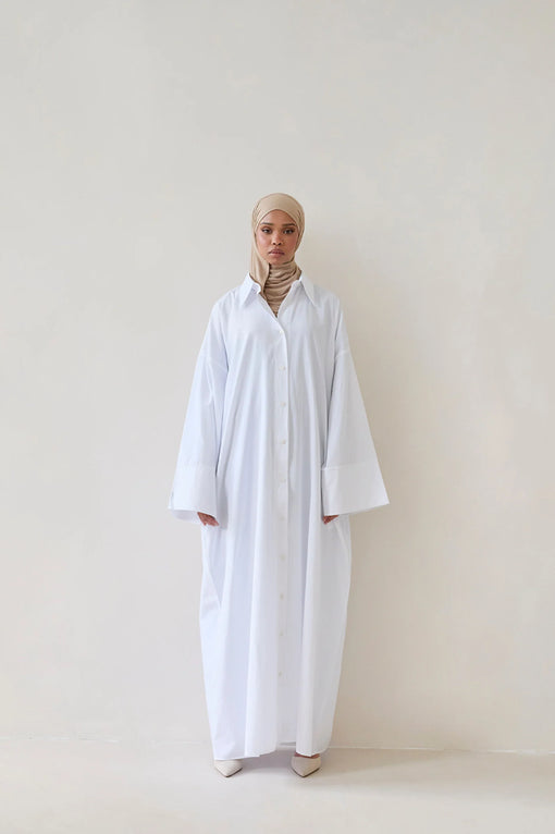 White Maxi Shirt Dress