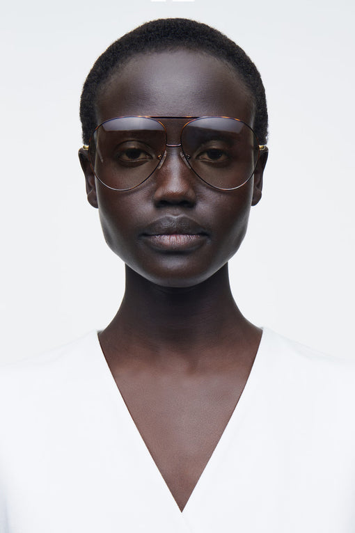 Wire-Frame Aviator Sunglasses