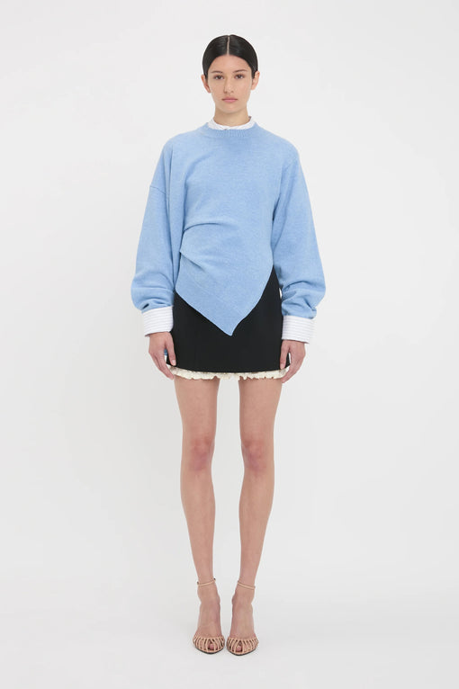 Gathered Side Jumper In Iceberg