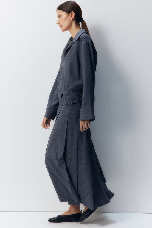 Pleated A-line skirt