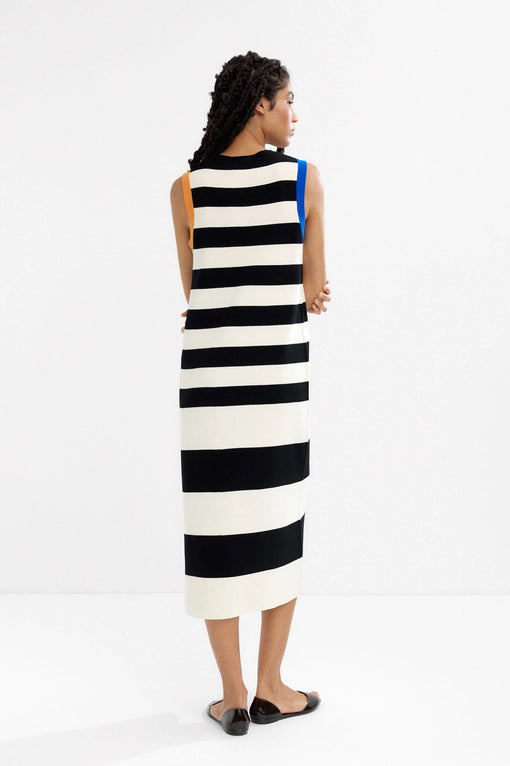 Knit dress with stripes