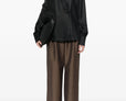 Asymmetric-lapels blouse