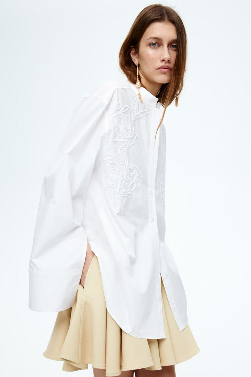 Embroidered cotton shirt
