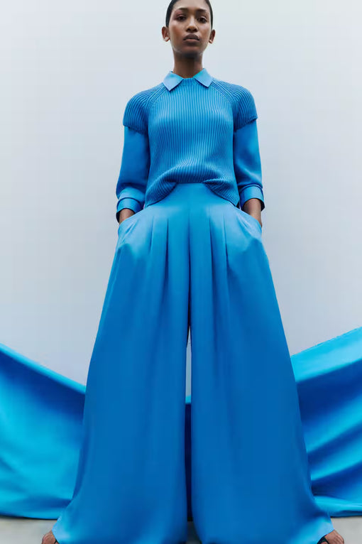 Silk Wide-Leg Trouser