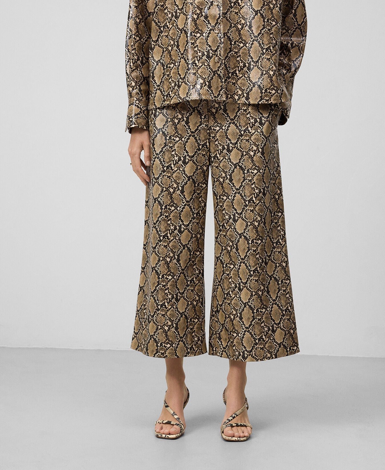 Animal print culotte trousers women