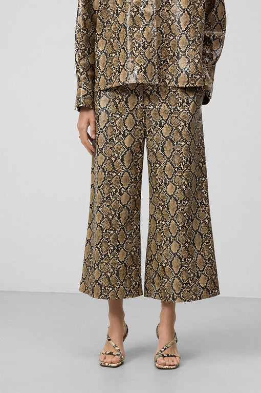 Animal print culotte trousers women