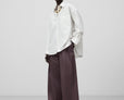 Pleated cotton trousers woman