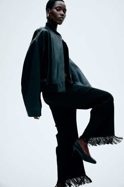 Frayed-hem trousers