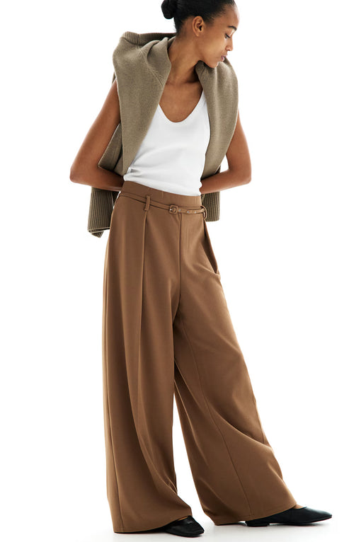 Wide Belted Trousers