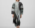 Printed crinkle midi dress woman
