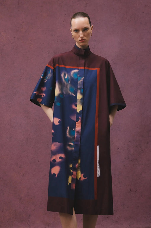 Cotton printed dress woman