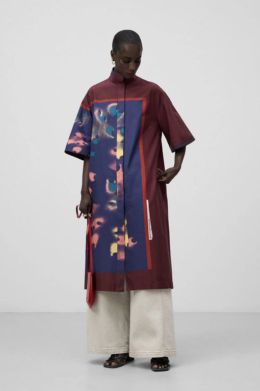 Cotton printed dress woman