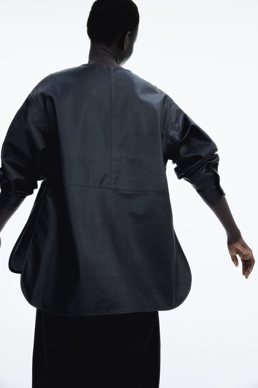 Coated popover blouse