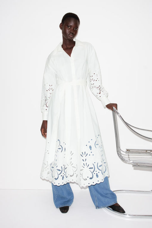 Broderie anglaise shirt dress