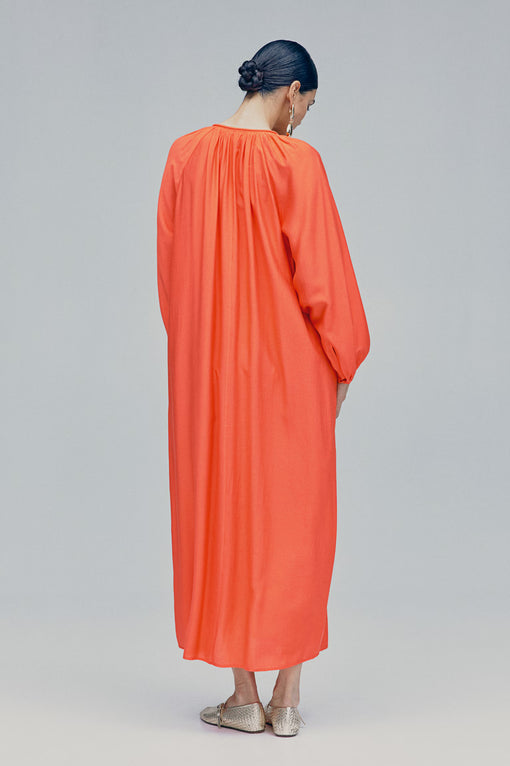 Balloon-sleeved dress