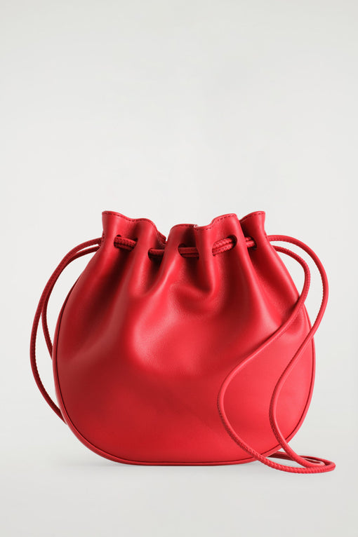 GATHERED POUCH BAG - LEATHER
