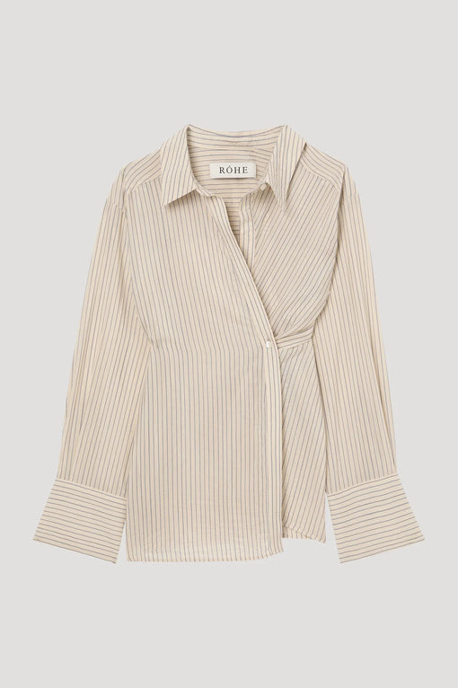 Asymmetric waisted striped shirt