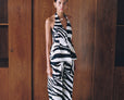 Zebra-print pleated wideleg trousers