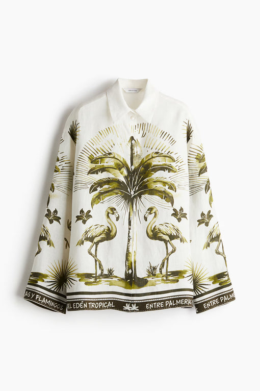 Printed linen shirt