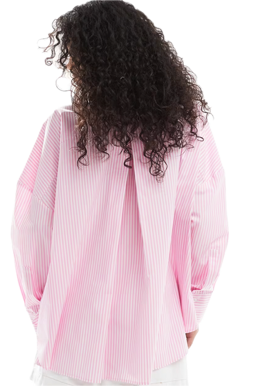 Relaxed shirt in pink stripe