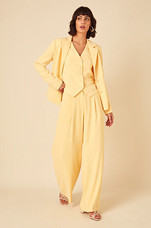 Butter Yellow Wide Leg Trousers