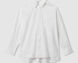 Oversized Cotton Button-Through Shirt in White