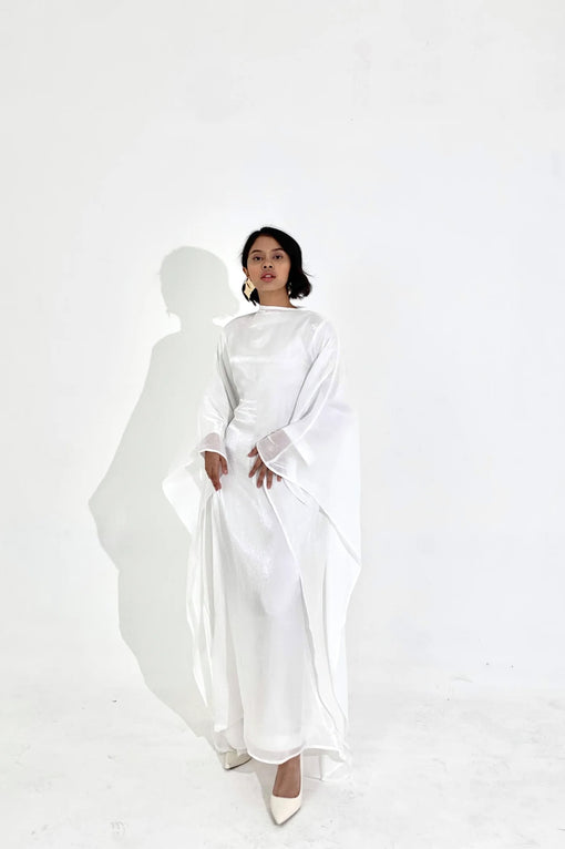 Sheen Kaftan Dress in Pearl