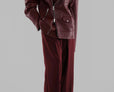 Chicago Oversized Biker Jacket - Burgundy