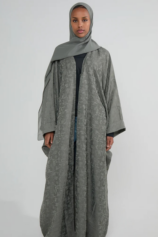 Moss Jacquard Luxé Wrap Abaya