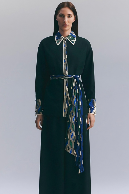 Amelia Graham Printed Viscose Satin Hight Waist Trouser