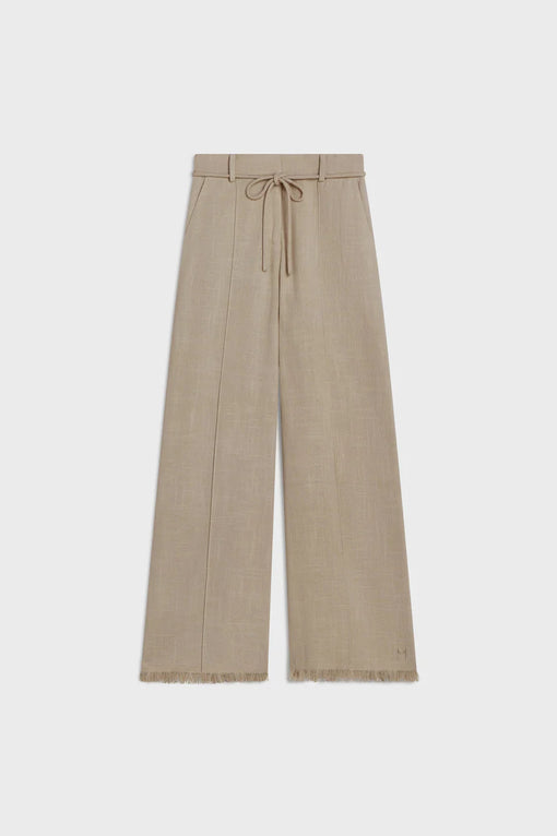 Frayed Hem Linen Pants