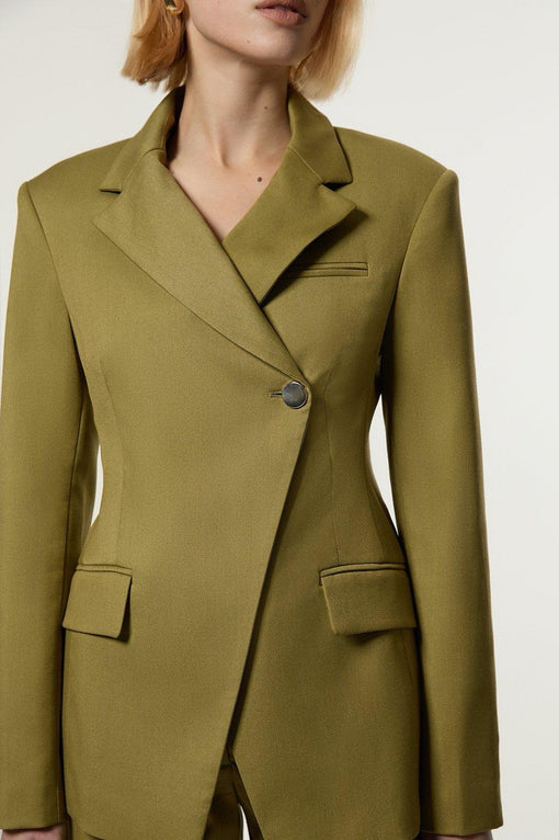 Soft Structured Asymmetric Tailored Single Breasted Blazer