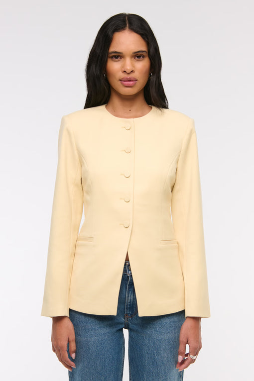 Collarless Suiting Blazer
