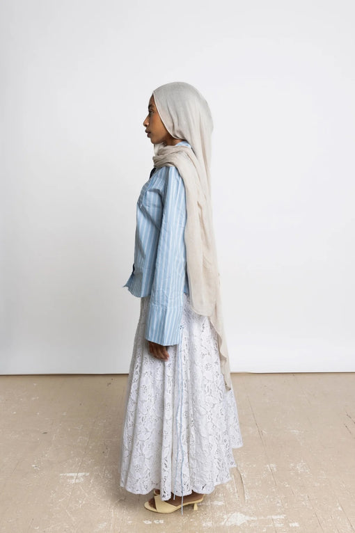 SOLENE LACE MAXI SKIRT - OFF WHITE