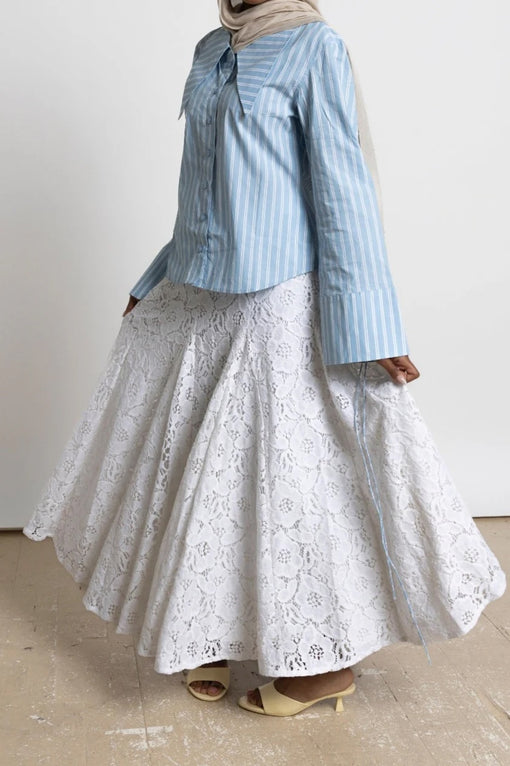 SOLENE LACE MAXI SKIRT - OFF WHITE