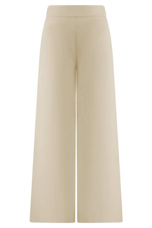 Mid Rise Wide Leg Linen Pant - Natural Beige