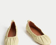 Ruched Slip On Ballet Pumps