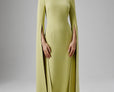 Kelly Cape Sleeve Maxi Dress In Lime Green