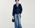 Cardigan with denim details
