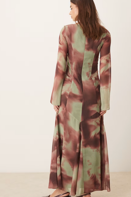 Godet hem maxi dress
