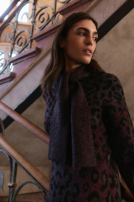 Sweater with scarf collar