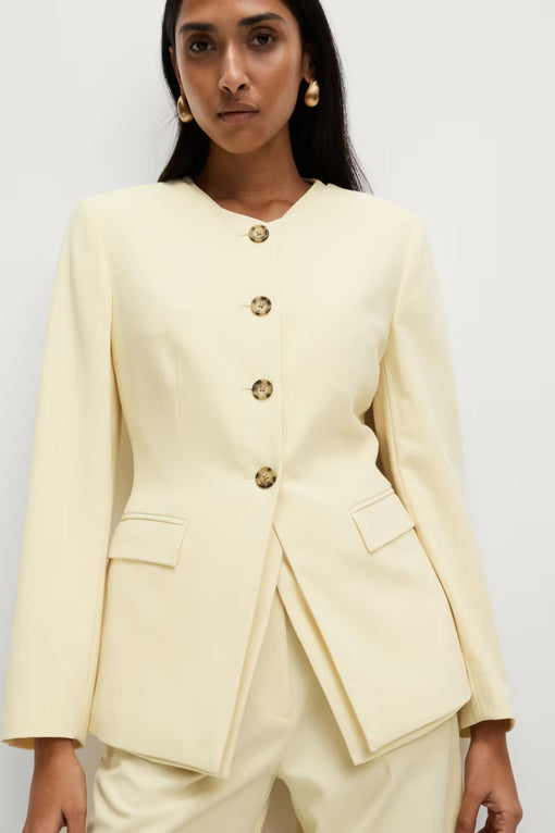Tailored Collarless Blazer