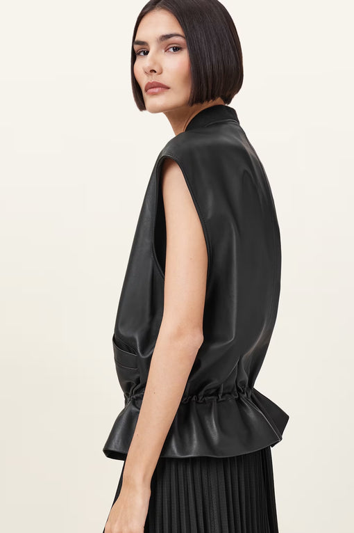 Sofi Relaxed Fit Leather Gilet