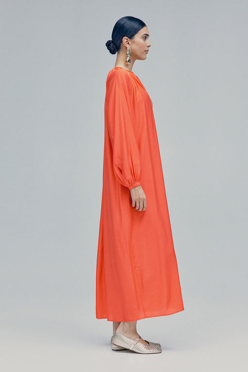 Balloon-sleeved dress