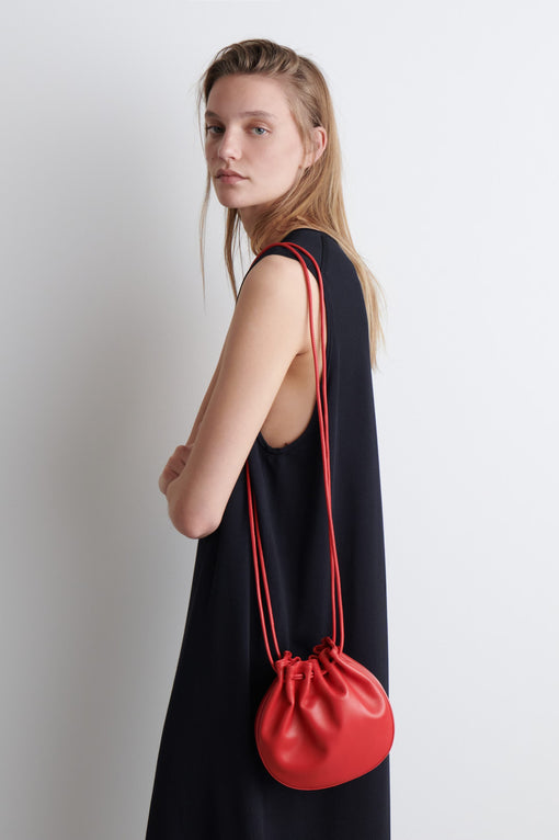 GATHERED POUCH BAG - LEATHER