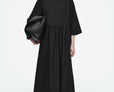 Gathered Wool-Blend Midi Dress