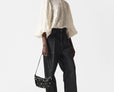 Textured Voluminous Sleeve Blouse